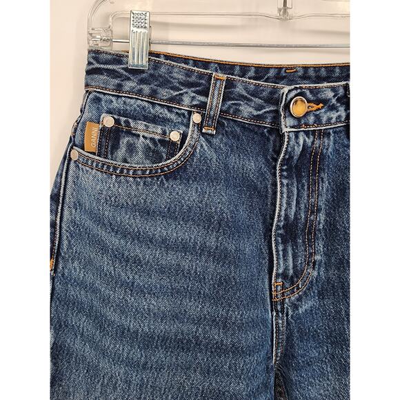 Ganni Dark Indigo Heavy Denim Straight Leg Jeans Women's Size 28 - Picture 6 of 11